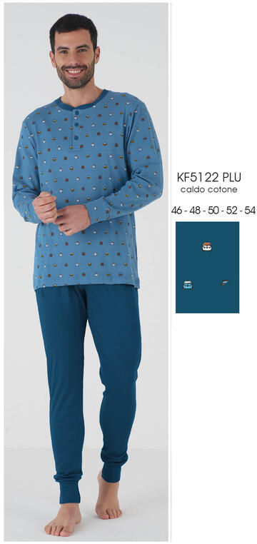 ART. KF5122 PLU- pigiama uomo m/l interlock kf5122 plu - Fratelli Parenti